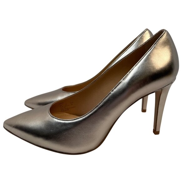 COACH Skyler Metallic Champagne Leather Stiletto Women's Size 8.5 - Picture 6 of 12